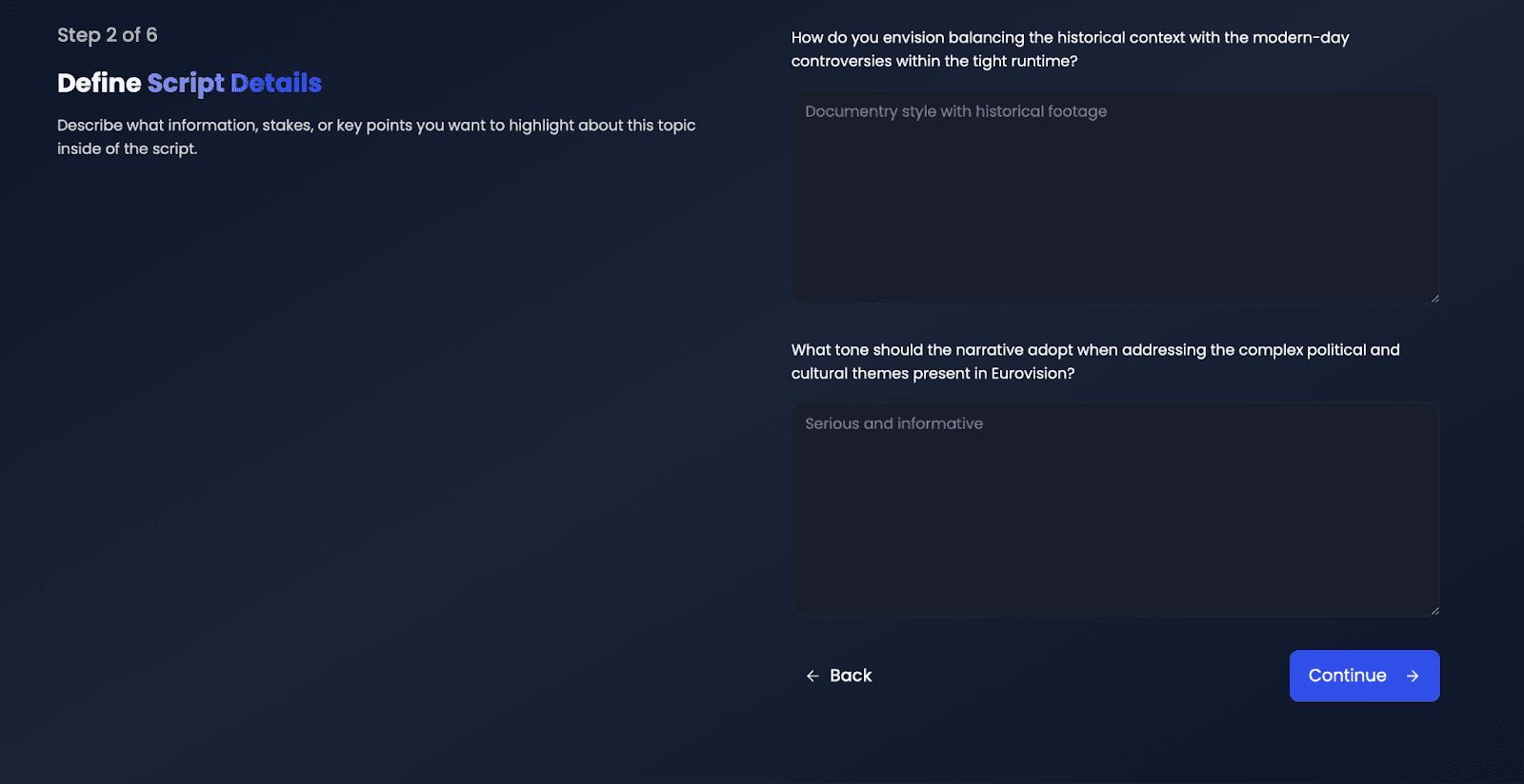 Define Script Details
